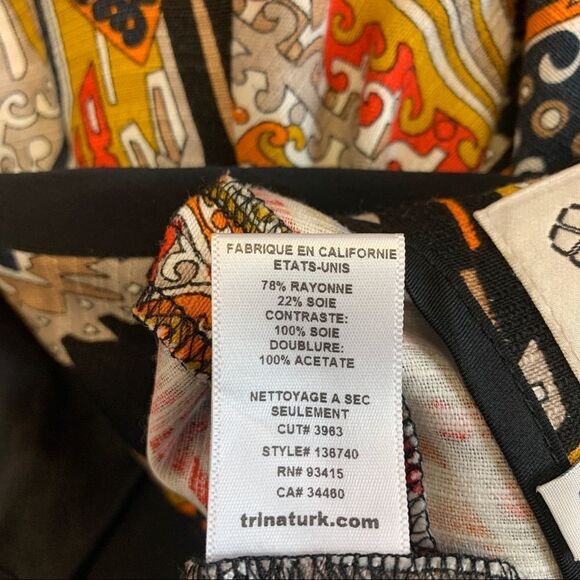 Trina Turk NWOT orange yellow silk blend blazer Sz 4 - Picture 10 of 15